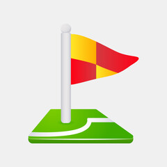 Football Corner Flag Gradient Icon – Soccer Field Sports Illustration © chickenwwrrrap