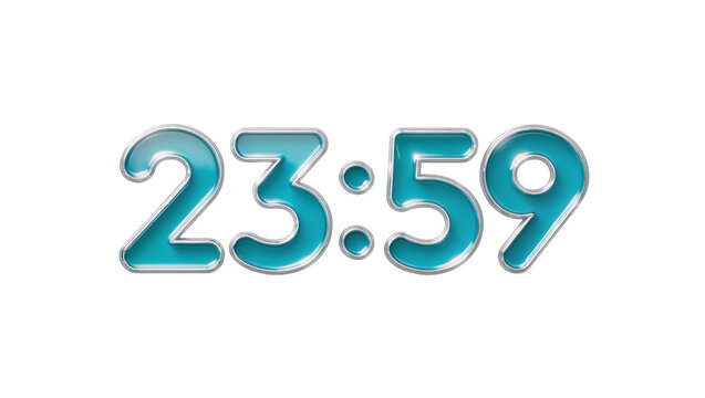Digital clock showing 23 59 time
