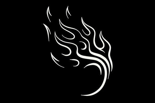 Outline Flame Hand Drawn Vector Image