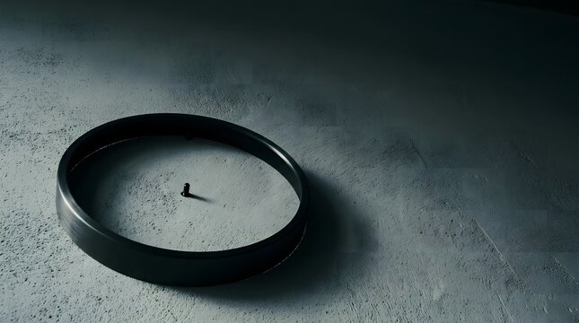 Empty black clock frame without hands on a concrete wall illustrating expired legal deadlines delayed medical treatment and wasted corporate time