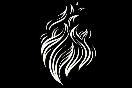Outline Flame Hand Drawn Vector Image