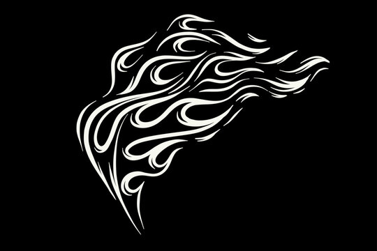 Outline Flame Hand Drawn Vector Image