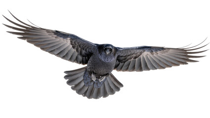 Obraz premium Raven bird with wings spread wide in flight