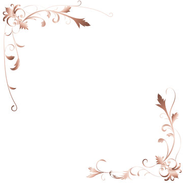 abstract floral frameBackground with pink gold corner frames, an ottoman, saz leaves, and acanthus motifs; includes copy space.