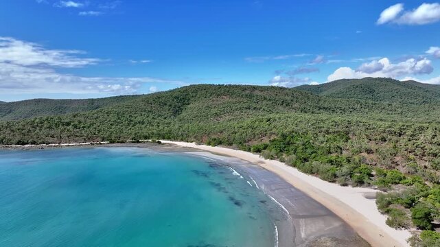 Spectacular cinematic aerial footage of Dingo Beach Queensland Australia
