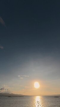Timelapse of Sunset Sky Over Calm Water