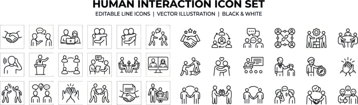 A group of people interact and communicate in various ways.