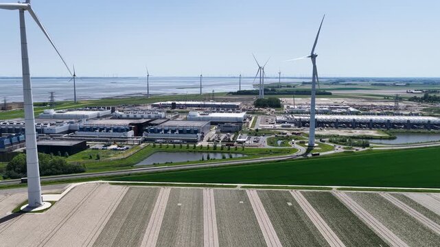 Aerial of Industrial Aeria in the Eemshaven, Groningen - the Netherlands