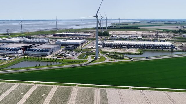 Aerial of Industrial Aeria in the Eemshaven, Groningen - the Netherlands