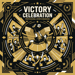 Obraz premium Exciting Football Victory Celebration Professional Sports Branding Graphics