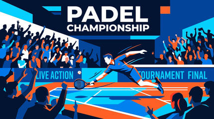Obraz premium Exciting Padel Championship Tournament Final Live Action Sport Vibrant