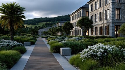 Obraz premium World-class luxury spice estate with organic cumin fields and advanced technology under a morning sun