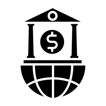 World Bank icon vector. International financial institution illustration sign. Global development bank symbol.