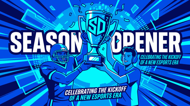 Esports Season Opener Championship Trophy Celebration Victory Celebration