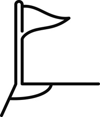 Minimalist outline icon of a corner flag for soccer or golf. © Sundaysweet