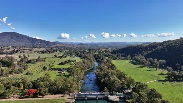 Aerial footage of Eildon Pondage Victoria Australia