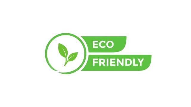 Eco Friendly Green Leaf Logo Animation Isolated on White Background | Sustainable Environment Motion Graphic