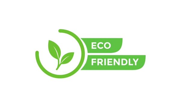 Eco Friendly Green Leaf Logo Animation Isolated on White Background | Sustainable Environment Motion Graphic