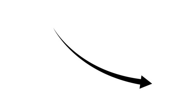 falling arrow animation video , decreased business profit, down arrow indicate losses concept video animation. Downward Trend Graph Motion Background