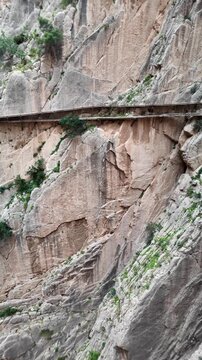 El Caminito del Rey is a hiking trail along the steep walls of a limestone gorge in the Desfiladero de los Gaitanes National Park, near the town of El Chorro, in the Spanish province of M&aacute;laga