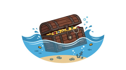 Treasure Chest Full of Gold Coins. © tri