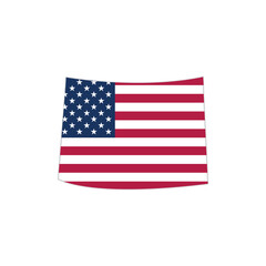 Fototapeta premium Colorado State Map with United States Flag