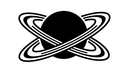 Minimalist Saturn Planet Icon with Rings © kiki__
