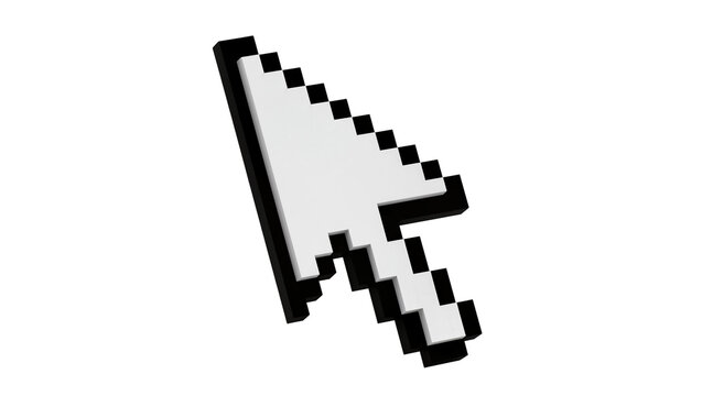 Pixelated computer mouse cursor arrow pointer