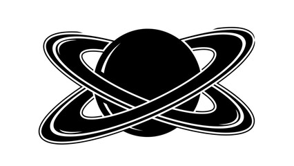 Minimalist Planet Saturn Icon with Orbital Rings © kiki__