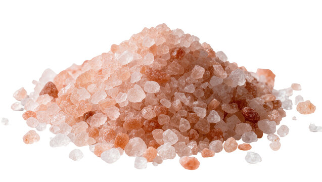Pile of pink Himalayan rock salt crystals