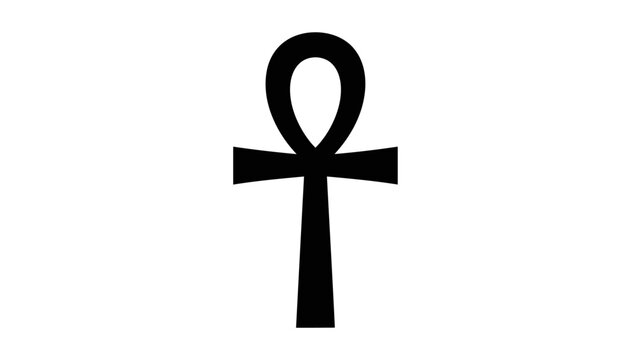 Black Ankh Symbol Icon Egyptian Cross Design