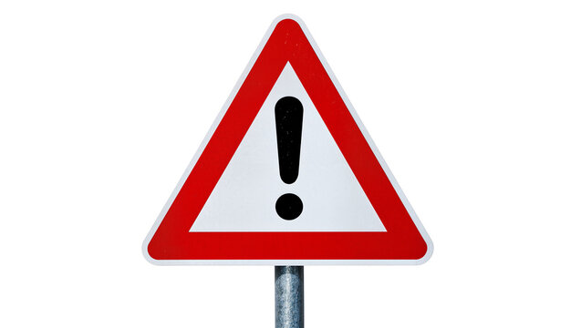 Red triangle warning sign with black exclamation mark