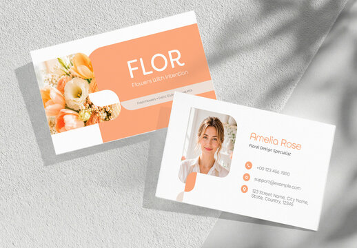 Minimal Floral Business Print Template Business Card
