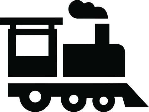 Vector train silhouette graphic design element for transportation railway and childhood concepts