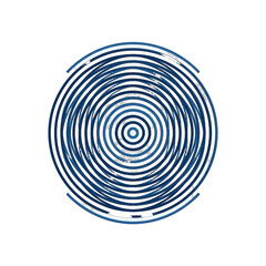 Fototapeta premium Abstract blue circular ring pattern on black background