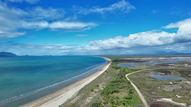 Cinematic aerial footage of Wunjunga near Ayr Queensland, Australia