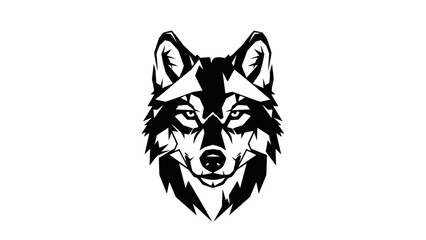 Obraz premium Minimalist Wolf Head Vector Illustration