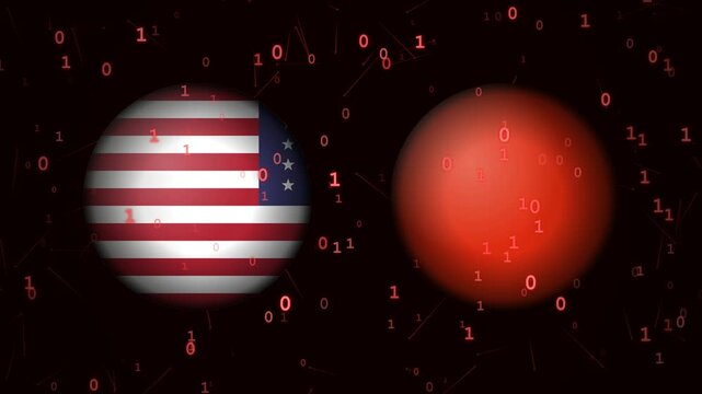 Abstract digital spheres representing international data communication and connection