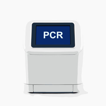White PCR Machine with Digital Display on Clean Studio Background