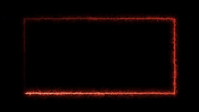 Abstract glowing red neon saber border frame loop background