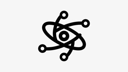 Black atom orbit icon with center core. © Muchyar Design