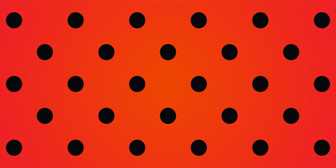 Red and orange gradient background with black polka dots pattern. Vector Eps 10 © Sarbi