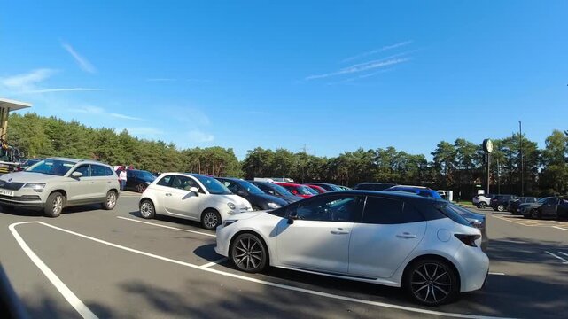 Car Drive on British Highways. Car Mounted Camera Time Lapse Footage of British Road Travel and Traffic During Blue Sky and Mostly Sunny Day Drive on British Motorways and Highways of England UK