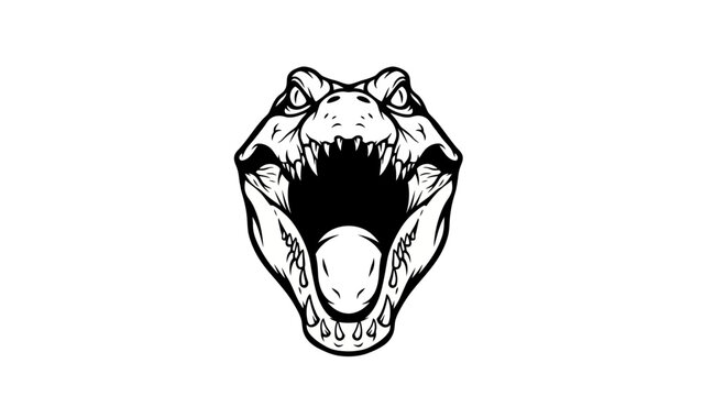Aggressive Alligator Head Mascot Illustration