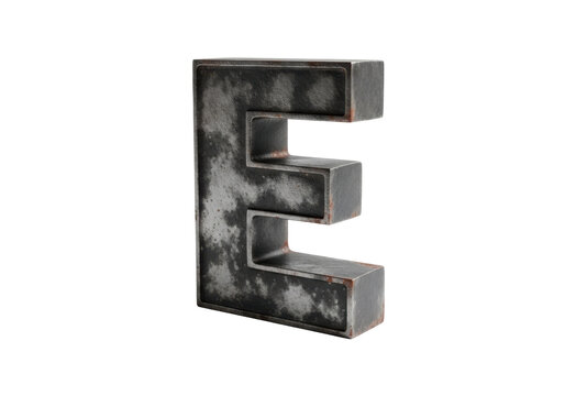 3D Letter E white background 2 PNG clean transparent background