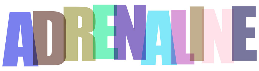 Adrenaline Typography Design With Overlapping Colorful Letters for Modern Graphic Design Projects © SMNAFISUR