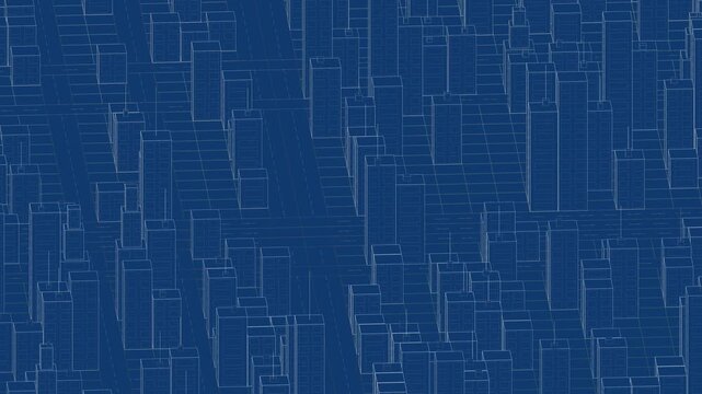 abstract rotating isometric blueprint of a sprawling city grid offers a modern architectural conceptual animation background