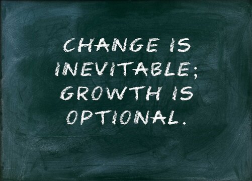 Change is inevitable growth is optional Adapt proactively.