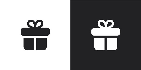 Fototapeta premium Solid Gift Box Icon. Minimalist Symbol for Present, Bonus, Birthday, and Celebration. 