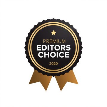 Prestigious gold and black award emblem signifying top quality and excellence for distinguished recognition